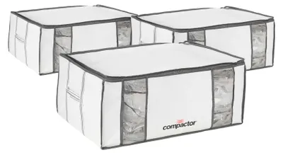 Image de COMPACTOR - Lot 3 housses rangement sous vide XXL - 65 x 45 x H.27 cm - Blanc