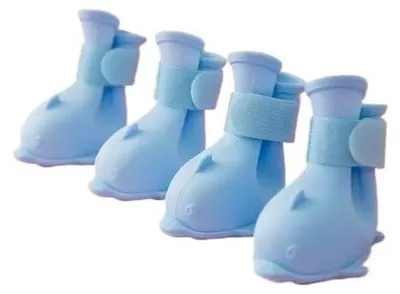 Productafbeelding van Waterproof Honden Regenlaarzen - Anti-slip Silicone voor Kleine, Middelgrote en Grote Honden - Blauw, M