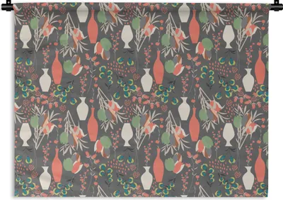 Produktbild von MuchoWow® Wandteppich Wandbehang Blumenstrauß - Blumen - Muster 120x90 cm Tapisserie Dekoration Wandtuch - Wohnen - Aufhänger für die Wand