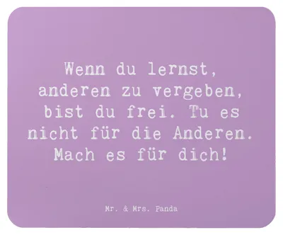 Produktbild von Mr. & Mrs. Panda Mousepad Spruch Vergebung Freiheit - Lavendeltraum - Geschenk, Gefühl, mauspad pc, Motivation, anderen vergeben, Zitat, Mouse Pad, laptop, Loslassen