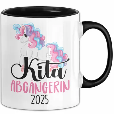 Produktbild von Trendation - Kita Abgängerin 2022 Einschulung Mädchen Geschenk Tasse Schulstart 1. Schultag Schuleinführung Schulanfang Geschenkidee Schulkind (Schwarz)