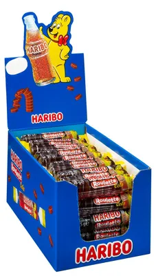 Obrázek produktu pro Haribo Happy Cola Rolls ovocné žvýkačky s kolovou příchutí 50 kusů