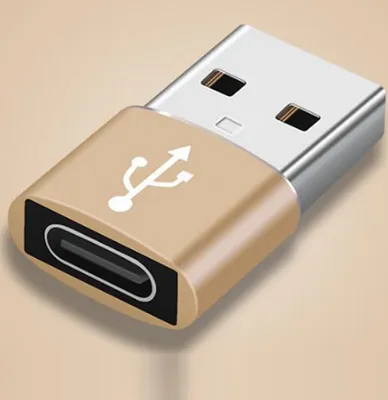 Produktbild von USB-A auf USB-C Adapter 3.0 OTG Stecker Laptop Smartphone Konverter Buchse Laden Daten  gold