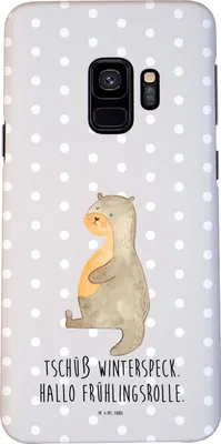 Produktbild von Mr. & Mrs. Panda Samsung Galaxy S9 Handyhülle Otter Bauch - Grau Pastell - Geschenk, Winterspeck, dick, Hülle, Seeotter See, Sportmuffel, Smartphone, Handy Case, Cover