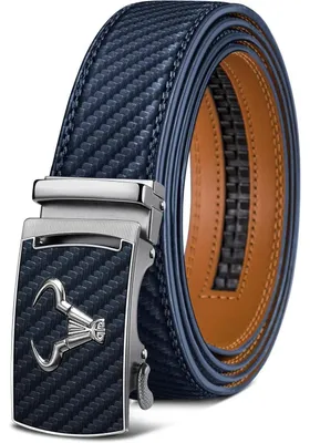 Produktbild von Gürtel Herren Leder Automatikschließe 35mm verstellbar 105cm Navy Blau