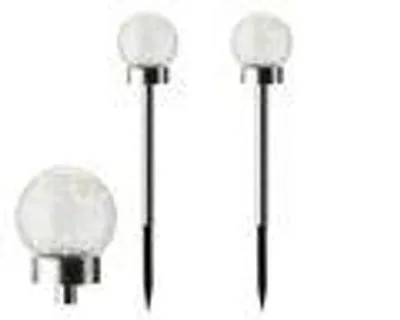 Produktbild von Solar LED Außenleuchten 35cm Kunststoff Glas 2er Set Silber / Warmweiß