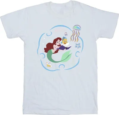 Produktbild von Disney - "The Little Mermaid Reading A Book" T-Shirt für Herren BI50144 (4XL) (Weiß)