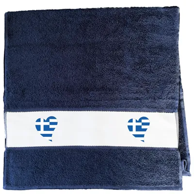 Produktbild von Huuraa Handtuch Griechenland Flagge Herz 50x100cm French Navy Baumwolle Handtuch Geschenkidee
