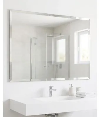 Produktbild von Wandspiegel Obsidian rechteckig 80 x 60 cm mit Flachfacette für Badezimmer