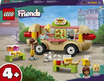 Produktbild von LEGO Friends Hotdog-Truck, Mobiles Restaurant-Spielzeug für Kinder ab 4 Jahre, Set mit Auto, Figuren und Katze, Geschenk für Mädchen und Jungen ab 4 Jahren 42633