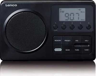 Produktbild von Lenco MPR-035BK - Kompaktes tragbares FM-Radio mit LCD-Bildschirm - Schwarz