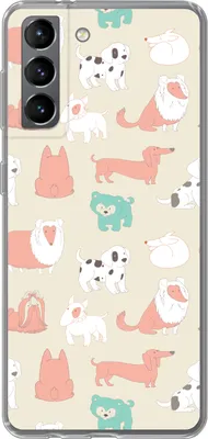 Produktbild von MuchoWow® Handyhülle Schutzhülle Hülle für Telefoonhoesje Samsung Galaxy S21 Muster - Hund - Welpe - Jungen - Mädchen - Kinder - Kinder Silikon Softcase Handy Hülle - Softcase