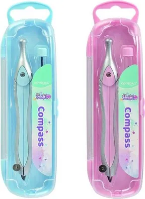Image de Compas en plastique Keyroad aux couleurs pastel – Pour l'école et le dessin