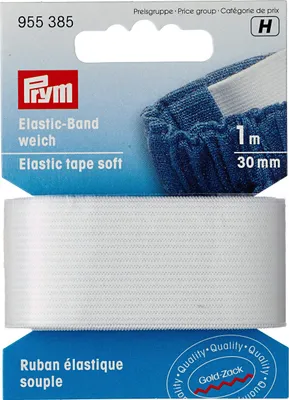 Produktbild von Prym 955385 Elastic-Band weich 30 mm weiß, 57%.Polyester 43% ED, PRYM_955385-1