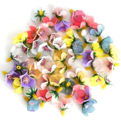 Kunstblumen 50 Stück Mini für DIY, Hochzeit, Torte, Basteln