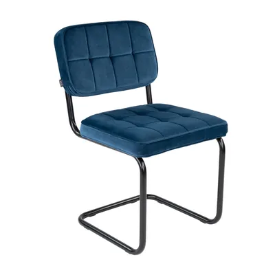 Productafbeelding van Kick Collection Eetkamerstoel Ivy - Donkerblauw - Fluweelstof - Verkrijgbaar in diverse kleuren