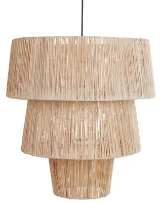 Produktbild von BELIANI Hängelampe Naturfarben aus Stroh Boho Stil Modern Hängeleuchte für Esstisch Esszimmer Wohnzimmer Schlafzimmer