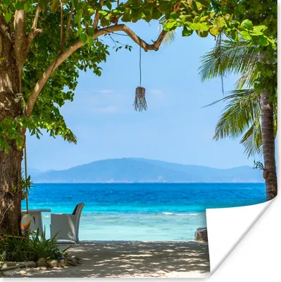 Produktbild von MuchoWow® Poster Tropisch - Strand - Meer 100x100 cm - Babyzimmer