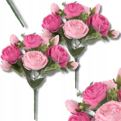 Produktbild von EDIBAZZAR | Künstlicher Pfingstrosenstrauß, 2 Stück, rosa, dekorativ für Vase, Zweig