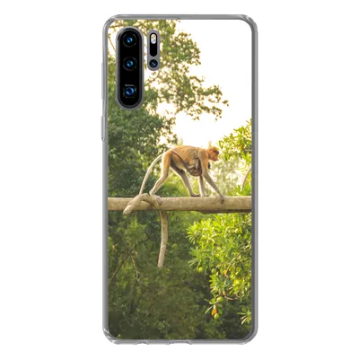Produktbild von MuchoWow® Handyhülle Schutzhülle Hülle für Huawei P30 Pro Affen laufen auf Ast Silikon Softcase Handy Hülle - Schutzdeckel