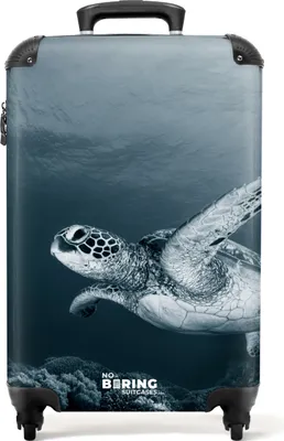 Produktbild von NoBoringSuitcases.com® - Koffer blau - Turtle Trolley - 55x35x25Handgepäck Koffer 55x35x20 cm, 36L,