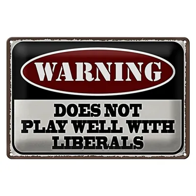 Produktbild von Blechschild Spruch 30x20cm Warning does not play well with