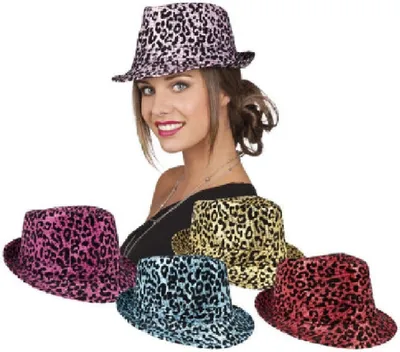 Produktbild von B01324 rot Damen Herren Trilby Hut Discohut