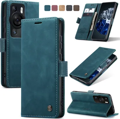 Obrázek produktu pro Huawei P60 Pouzdro, RetroPolyuretanKožené Pouzdro s Funkcí Stojánku pro Huawei P60 modré