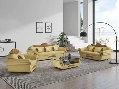 Produktbild von Couchgarnitur Sofagarnitur Ledersofas Sofa Komplette 3tlg Sofas Braun