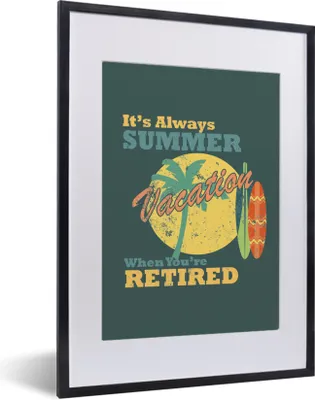 Produktbild von MuchoWow® MuchoWow® Gerahmtes Poster Vintage - Sommer - Surfen 30x40 cm - Poster mit zchwarzem Bilderrahmen - Wandposter Schlafzimmer