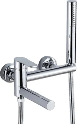 Zdjęcie produktu dla Bateria wannowa, konstrukcja mosiężna, montaż ścienny, chrom
