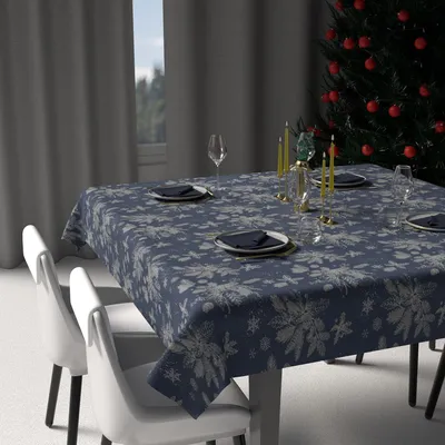 Tischdecke, quadratisch, 180 x 180 cm, Weihnachtsmotiv, schmutzabweisend