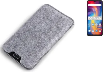 Produktbild von K-S-Trade Filz Handyhülle kompatibel mit UMIDIGI A13 Pro Schutzhülle Filztasche Filz Tasche Case Sleeve Handy Hülle Filzhülle grau