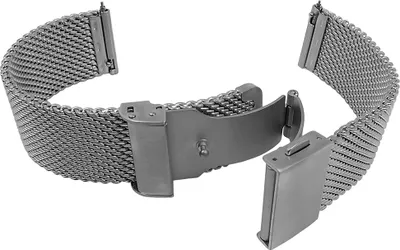 Produktbild von Uhrenarmband | Milanaise Edelstahl | Faltschließe silberfarben, Stegbreite:22mm
