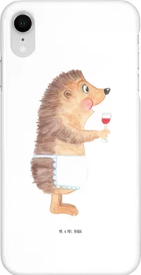 Produktbild von Mr. & Mrs. Panda Iphone XR Handyhülle Igel Wein - Weiß - Geschenk, Weintrinker, Spruch, Weinglas, Lustige Sprüche, Rotwein, Premium Kunststoff, Weißwein, Handy Case