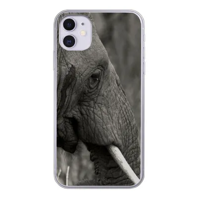 Produktbild von MuchoWow® Handyhülle Schutzhülle Hülle für iPhone 11 Elefant - Tiere - Schwarz - Weiß Silikon Softcase Handy Hülle - Handytasche