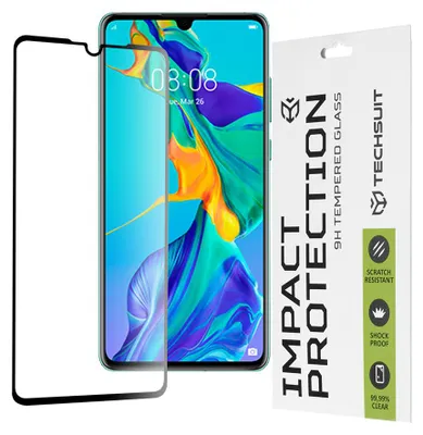 Produktbild von Techsuit Full Cover Impact Protection Displayschutzfolie für Huawei P30 - Schwarz