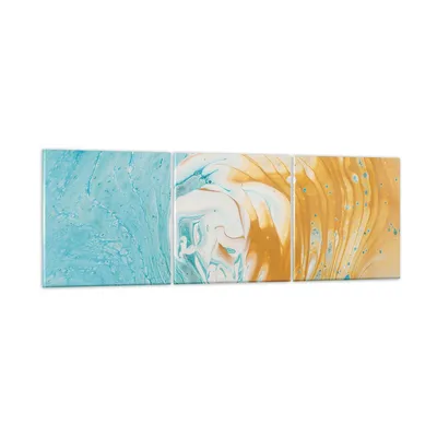 Produktbild von Bilder auf glas - 3 Teile - Abstraktion verschüttet Farben - 90x30cm - Glasbilder - Wandbilder - Bilder - Wanddekoration aus Glas - Glas Bilder - Wandbild auf Glas - GCA90x30-4742