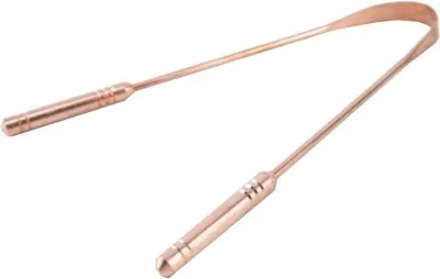 Produktbild von Zungenreiniger aus 99% Kupfer, antibakteriell, 14 cm Gesamtlänge für Mundhygiene