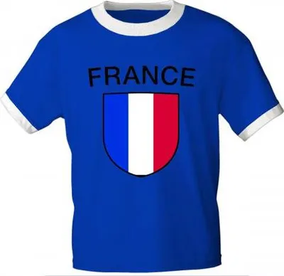 Produktbild von T-Shirt mit Print Flagge Fahne France Frankreich 73351 royalblau Gr. S-2XL Größe - M