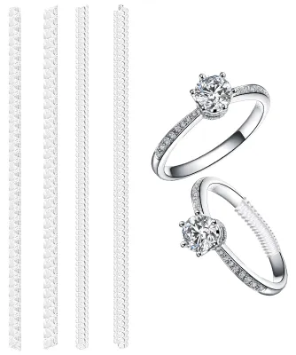Imagen del producto de Reductores de anillos de silicona, ajustables en 4 tamaños, para mujeres y hombres, para adaptar anillos