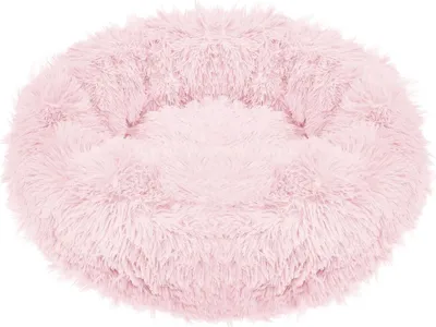 Image de Peluche Lit pour chien Lit pour chat Coussin pour chien Corbeille pour dormir Ø 40 cm - rose poudré