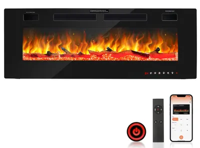 Productafbeelding van Ikodm elektrische kachel, 1500 W, met 50 inch scherm, WLAN, Bluetooth en afstandsbediening