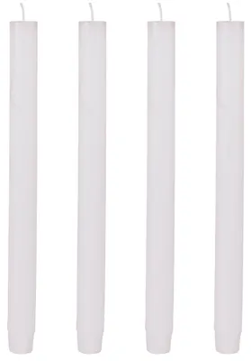 Produktbild von Stab-Kerzen 4er Set hochwertige Tafelkerzen Ø 2,3 x 27 cm weiß