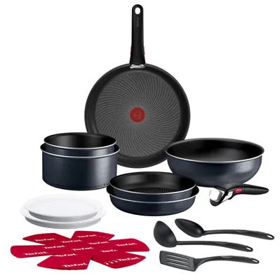 Image de Ensemble de batterie de cuisine Tefal Ingenio, 17 pièces, avec revêtement antiadhésif
