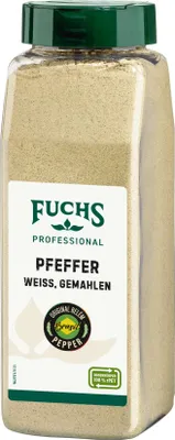 Immagine prodotto di Pepe bianco Fuchs macinato da bacche di pepe completamente mature 600g