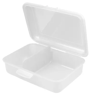 Obrázek produktu pro Dětský box na oběd s přepážkou - "School-Box" medium vyrobený v Německu a neobsahující BPA, robustní box na oběd s uzávěrem na zacvaknutí pro školu a volný čas - průhledný, mléčný