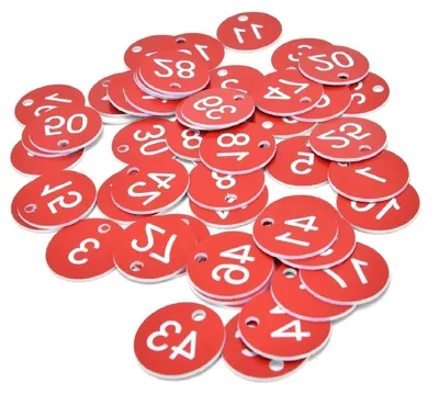 Productafbeelding van Veelkleurige Plastic Nummerlabels 1-200, 200 Stuks