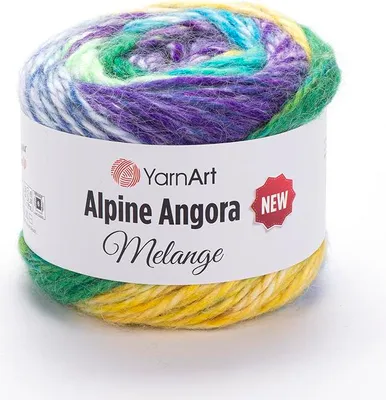 Produktbild von YarnArt Alpine Angora Melange 6406: Weiche, warme, mehrfarbige Wolle für Winterprojekte