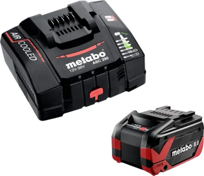 Zdjęcie produktu dla Zestaw podstawowy Metabo 1x akumulator LiHDX 18 V 8,0 Ah ( 624975000 ) + ładowarka ASC 290 ( 627370000 )